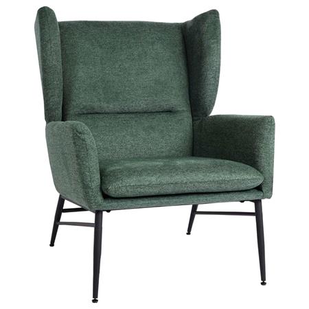 Fauteuil CROFT, Exclusief Comfortabel Ontwerp, Hoge Rugleuning Bekleed met Groene Stof