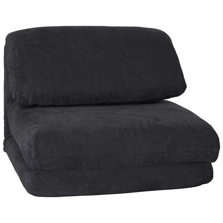 1-zits slaapfauteuil NANTES, Slaapfunctie 75 x 217 cm, Openklapbaar, Groot Comfort, in Donkergrijze Stof