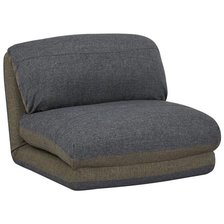 1-zits slaapfauteuil NANTES, Slaapfunctie 75 x 217 cm, Openklapbaar, Groot Comfort, in Khaki/Donkergrijze Stof