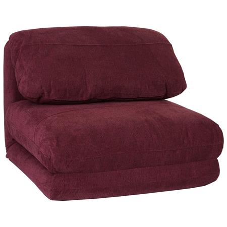 1-zits slaapfauteuil NANTES, Slaapfunctie 75 x 217 cm, Openklapbaar, Groot Comfort, in Bordeaux Stof