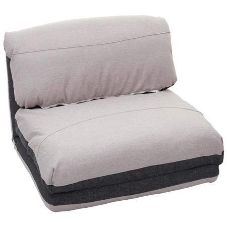 1-zits slaapfauteuil NANTES, Slaapfunctie 75 x 217 cm, Openklapbaar, Groot Comfort, in Donkergrijze/Lichtgrijze Stof