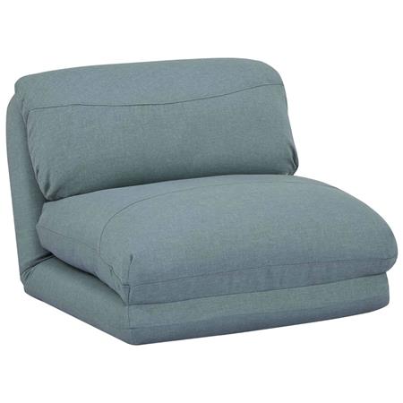 1-zits slaapfauteuil NANTES, Slaapfunctie 75 x 217 cm, Openklapbaar, Groot Comfort, in Blauwgrijze Stof