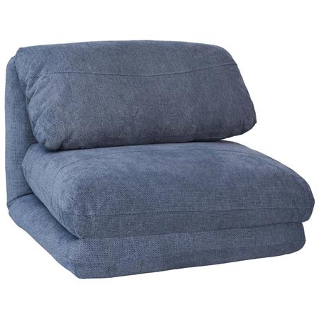 1-zits slaapfauteuil NANTES, Slaapfunctie 75 x 217 cm, Openklapbaar, Groot Comfort, in Lichtblauwe Stof