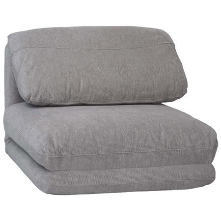 1-zits slaapfauteuil NANTES, Slaapfunctie 75 x 217 cm, Openklapbaar, Groot Comfort, in Lichtgrijze Stof