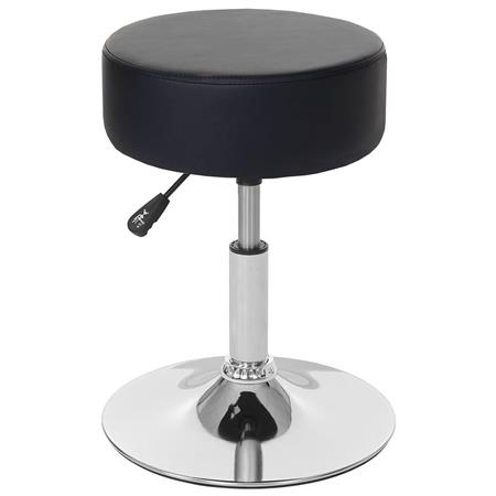 Draaikruk DANKO, Draaibaar met Ronde Chrome Voet, Zwart Leder