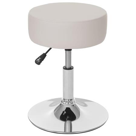 Draaikruk DANKO, Draaibaar met Ronde Chrome Voet, Creme Leder
