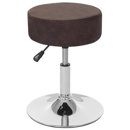 Draaikruk DANKO, Draaibaar met Ronde Chrome Voet, Bruin Vintage Leder