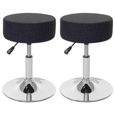 Set van 2 Draaikrukken DANKO, Draaibaar met Ronde Chrome Voet, Donkergrijze stof