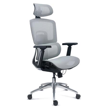 DEMO# Ergonomische bureaustoel TITAN, In Diepte Verstelbare Zitting, Grijze Mesh