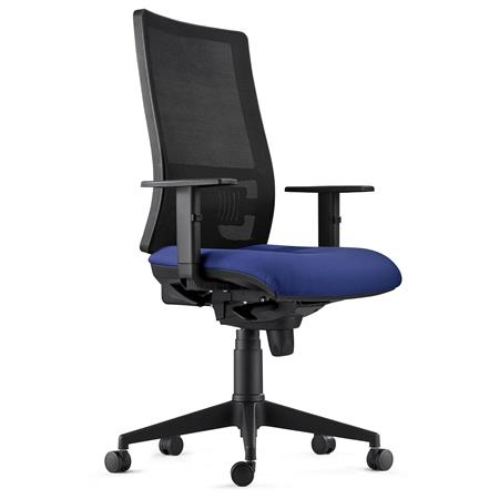 DEMO# Ergonomische Bureaustoel EMMERSON, Verstelbare Armleuningen en Lendensteun, Donkerblauw