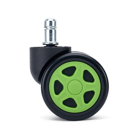 Set van 5 Wielen SPEED, 11x50mm, Sportief Ontwerp, Rubberen Coating, Groen