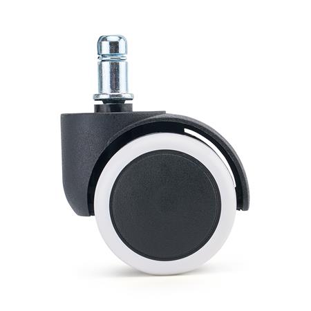 Set van 5 Wielen ROLL, 11x50mm, Zelfremmend, voor Harde Vloeren, Wit