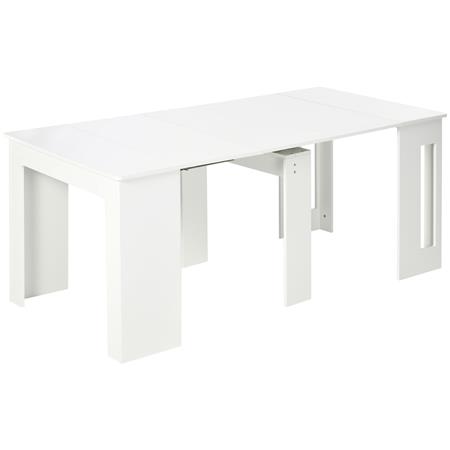 Vergadertafel ASMARA, Uitschuifbaar van 60 tot 180 cm, in Hout, wit