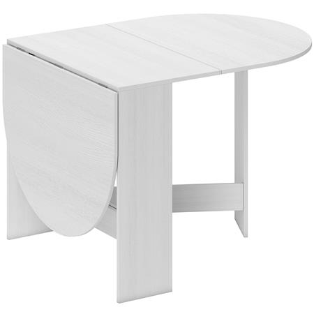 VADUZ vergadertafel, Ovaal ontwerp met Inklapbare bladen, Biedt plaats aan Maximaal 6 Personen, wit