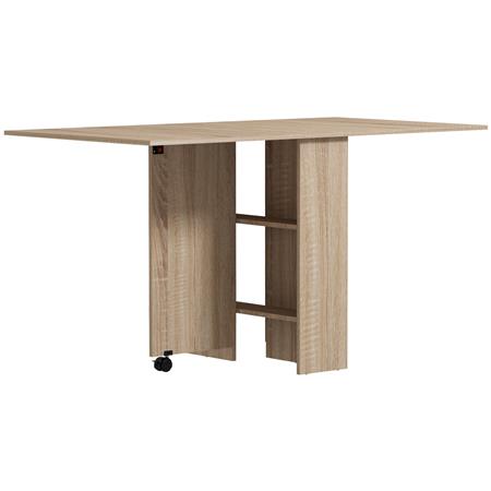 Vergadertafel MORONI  met Wielen en Opbergplanken, geschikt Voor maximaal 6 personen,Eiken