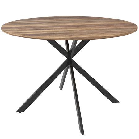 VENUS vergadertafel, Rond, stalen Frame, Ø120x75 cm, in Eikenkleur donker