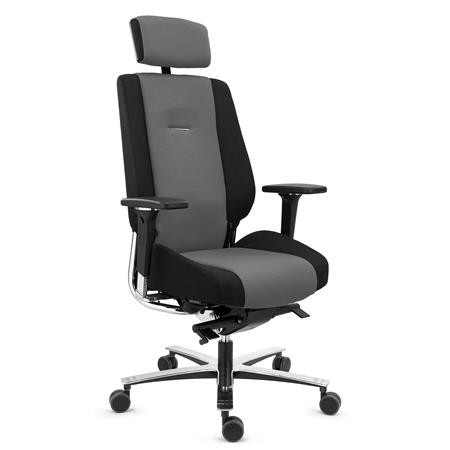 Ergonomische Bureaustoel KRATOS, 24 Uur Gebruik, Maximaal Comfort en Duurzaamheid, Gecertificeerd, Grijze stof