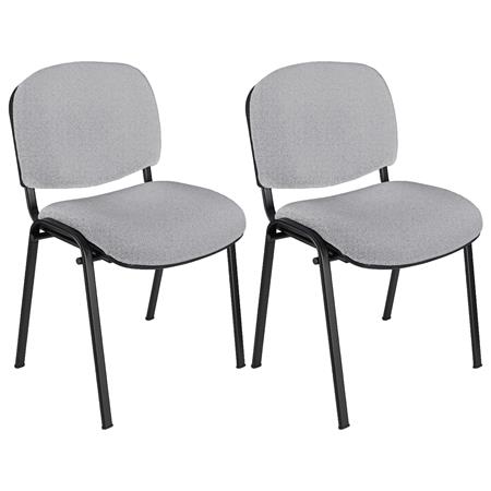 Vergaderstoel MOBY BASE, Comfortabel en Praktisch, Scherp Geprijsd, Kleur Grijs en Zwarte Poten Set Van 4