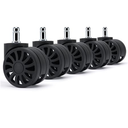 5x H3 11mm Zwenkwielen, 11mm x 60 mm, Geschikt Voor Alle Vloertypen, Stil en Duurzaam, Zwart 