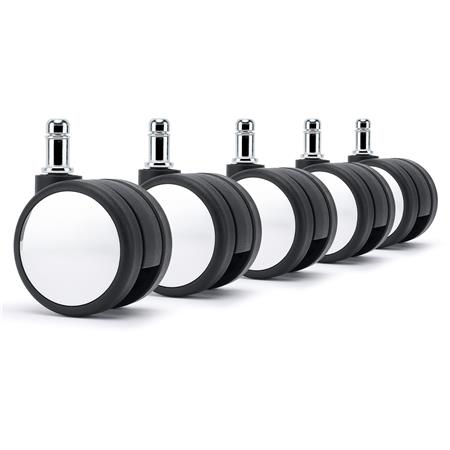 5x H2 11mm Rolwielen, Geschikt Voor Alle Vloertypen, Stil en Duurzaam, Zwart en Wit