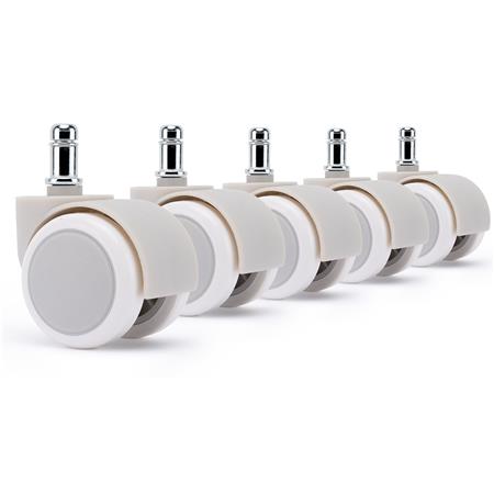 5x H7 11mm x 60 mm Zwenkwielen, Voor Harde Vloeren, Trendy Design, Wit