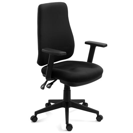 Bureaustoel FOCUS, Ergonomische Verstellingen, Mesh en Stof, Zwart