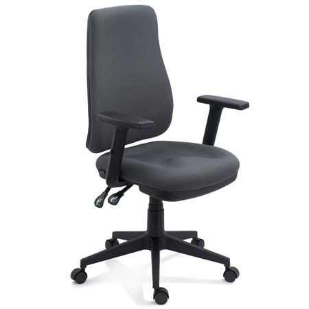 Bureaustoel FOCUS, Ergonomische Verstellingen, Mesh en Stof, Grijs