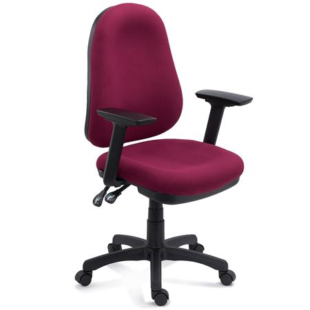 Ergonomische Stoel ZENIT, Verstelbare Rugleuning, Verstelbare Armleuningen, Uitstekende Bekleding, Rood