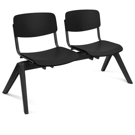Tweepersoonsbank MILKY, Robuuste Constructie, Zeer Comfortabel, Zwart