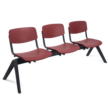 Driepersoonsbank MILKY, Robuuste Constructie, Zeer Comfortabel, Aubergine