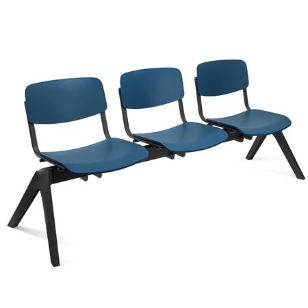 Driepersoonsbank MILKY, Robuuste Constructie, Zeer Comfortabel, Blauw