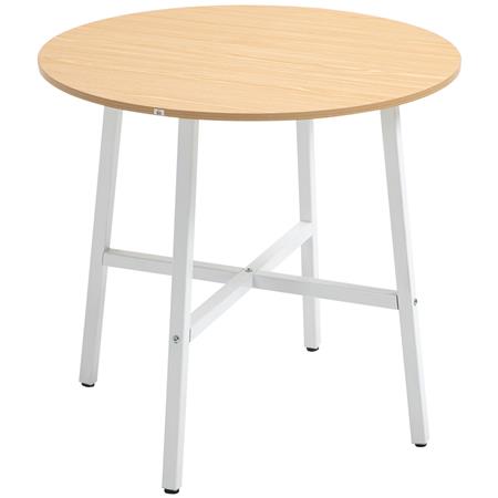 ROGA Vergadertafel, Elegante Stijl, Witte Poten en Eikenhouten Blad