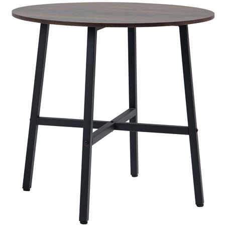 ROGA Vergadertafel, Elegante Stijl, Zwarte Poten en Donkerbruin Houten Blad