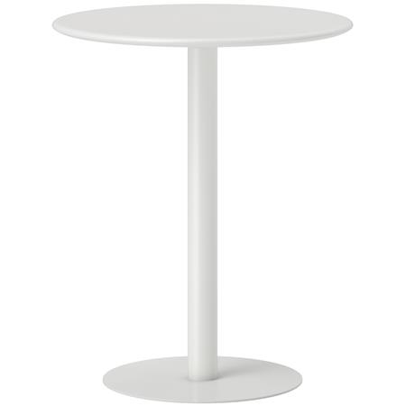 Vergadertafel Prika, Afmetingen Ø60 x 72 cm, Stalen Frame, Wit