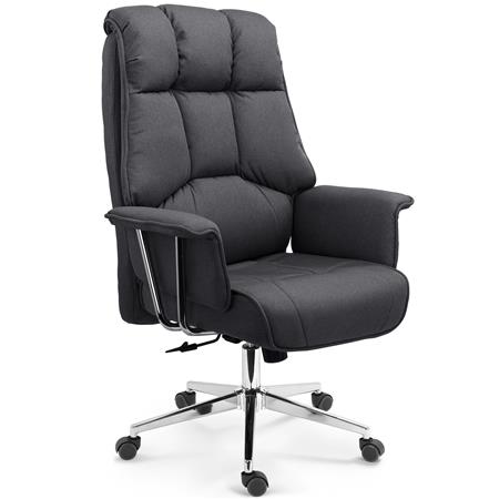 Directiefauteuil PRESIDENT, Exclusief ontwerp, Elegant en Verfijnd, Stof, Grijs