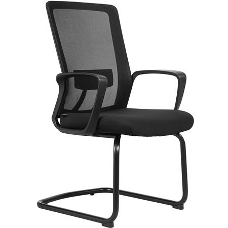 Ergonomische Vergaderstoel ERGOCITY V, Met Lendensteun, Metalen Onderstel, Zwart