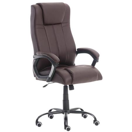 Directiestoel CONDOR, Uitstekende Vulling, Zeer Stevig, Bruin Lederen Bekleding