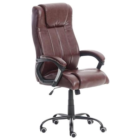 Directiestoel CONDOR, Uitstekende Vulling, Zeer Stevig, Bordeaux Lederen Bekleding