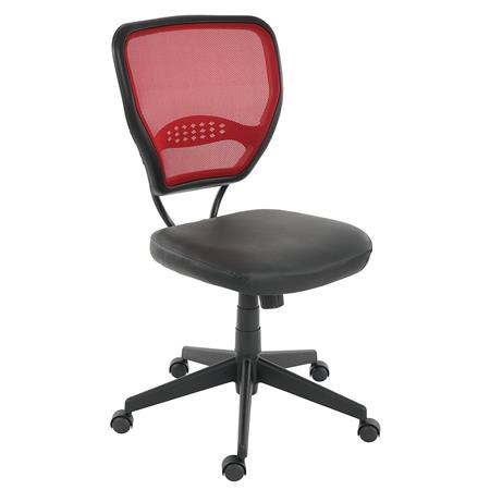 Bureaustoel XXL (tot 150kg) TENOYA BASE Zonder Armleuningen, Rugleuning met Mesh, Rood