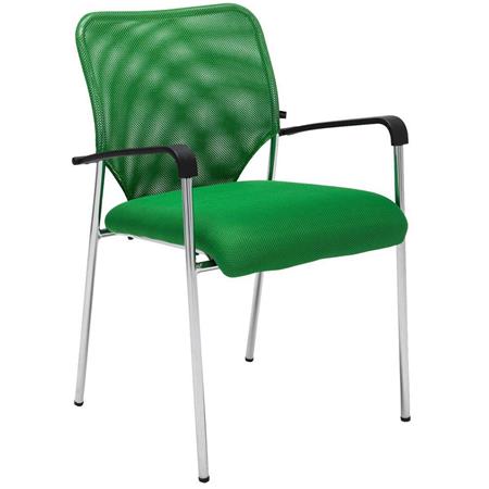 Vergaderstoel JAMAICA, Stevig en Comfortabel, Ademend Mesh in de Kleur Groen