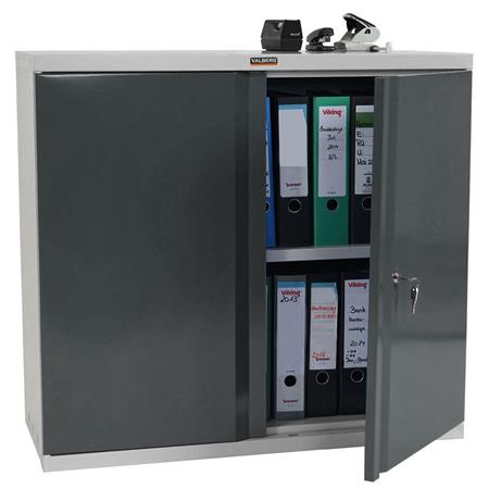 Archiefkast CARIN 2 DEURTJES, 84x92x37 cm, van Staal, Kleur Grijs Antraciet