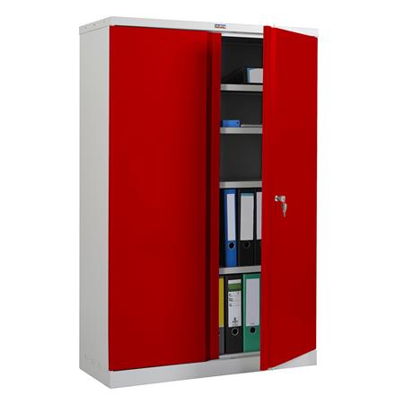 Archiefkast CARIN 2 DEUREN, 140x92x37 cm, van Staal, Kleur Rood