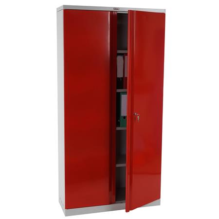 Archiefkast CARIN 2 DEUREN, 182x92x37 cm, van Staal, Kleur Rood