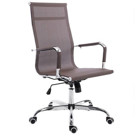 Bureaustoel ITALICA, Metalen Frame, Prachtig Ontwerp, met Ademend Mesh, Kleur Bruin