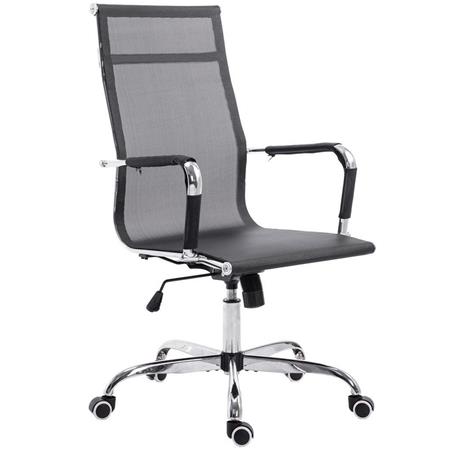 Bureaustoel ITALICA, Metalen Frame, Prachtig Ontwerp, met Ademend Mesh, Kleur Zwart