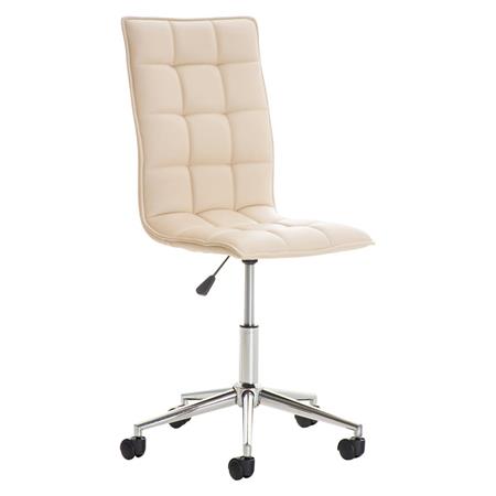 Bureaustoel BULGARI, In Hoogte Verstelbaar, Metalen Onderstel, in Beige Leder