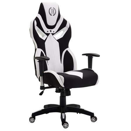 Bureaustoel HAMIL, Ergonomisch Ontwerp, in Stof, Kleur Zwart/Wit