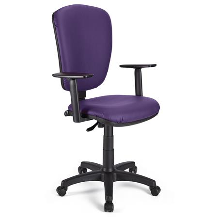 Bureaustoel CALIPSO PLUS LEDER, Verstelbare Rugleuning en Armleuningen, Stevig model, Paars