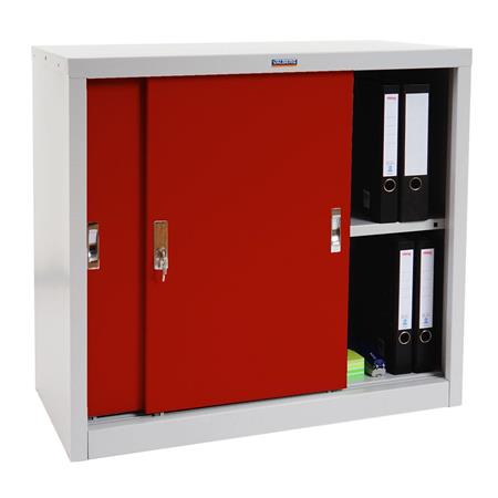 Archiefkast RICHIE 2 DEUREN, 91x46x83 cm, in Staal, Rood
