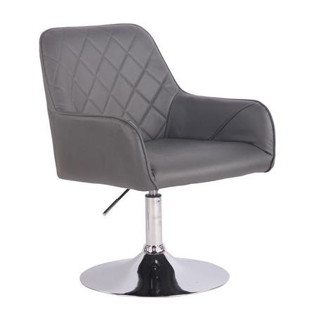 Vergaderstoel DARRY BASE, Metalen Structuur, in Leder met Stiksels, Grijs